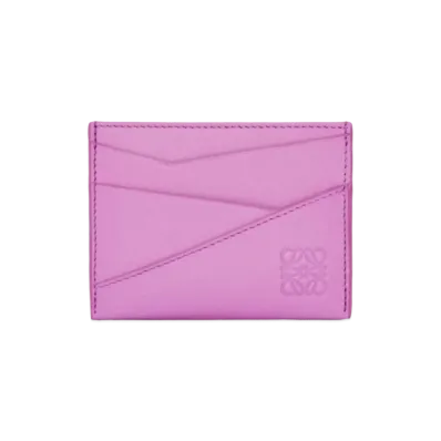 LOEWE Puzzle Plain Card Holder Classic Calf "Rock Rose"