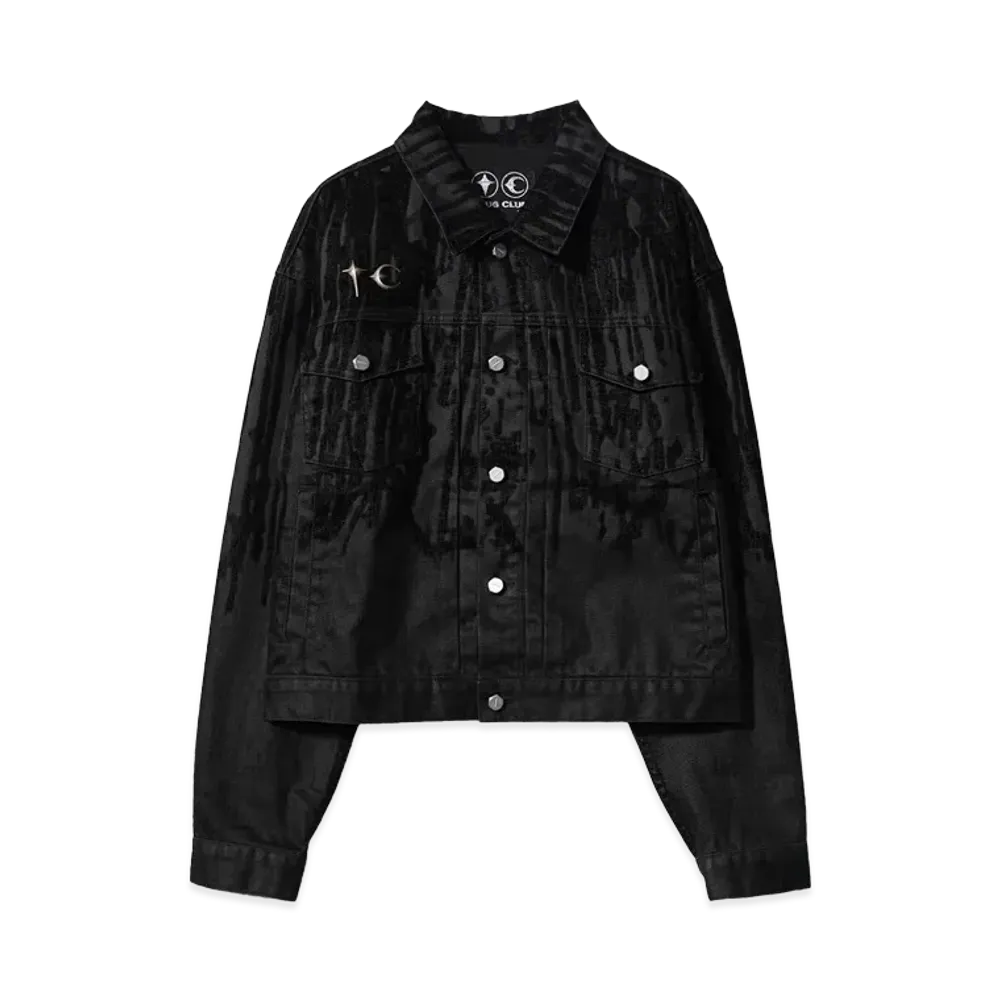 THUG CLUB Blood Lazered Denim Jacket "BLACK"