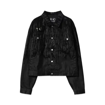THUG CLUB Blood Lazered Denim Jacket "BLACK"