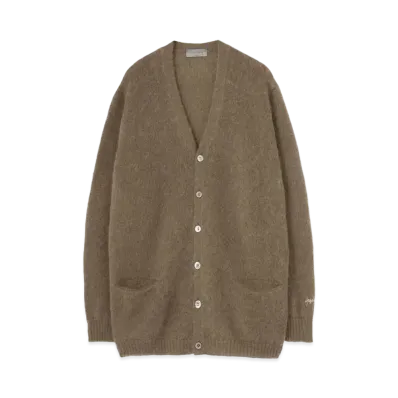 Yohji Yamamoto Pour Homme 5G TUCK PATTERN BRUSHED MOHAIR KNIT CARDIGAN "Khaki"