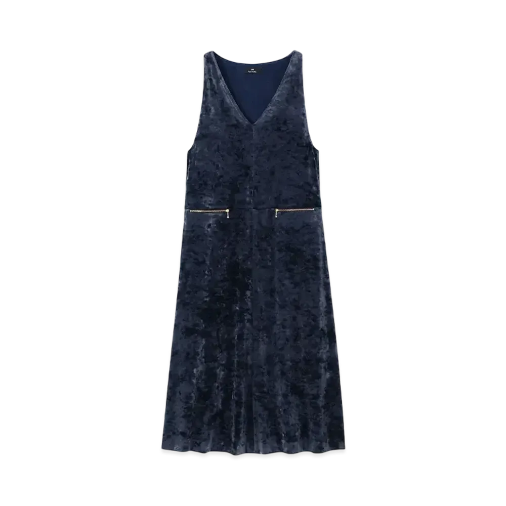 Paul Smith Womens Velor Jersey Dress "IndigoBlue"