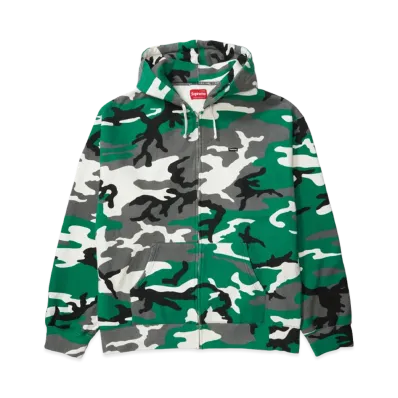 Supreme Small Box Zip Up Hooded Sweatshirt (25FW) "Green Camo"