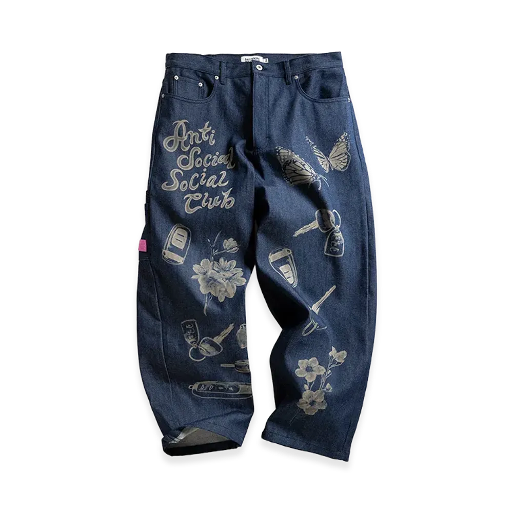 ANTI SOCIAL SOCIAL CLUB Laser-Etched Jeans "Denim"