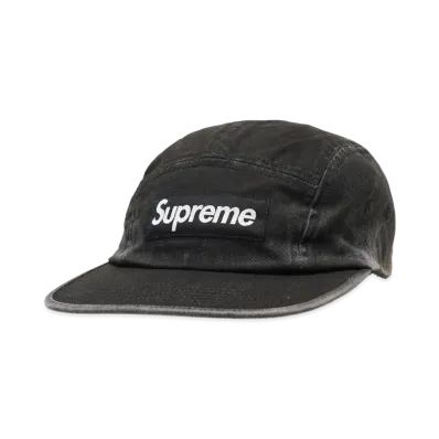 Supreme Washed Chino Twill Camp Cap "Black"