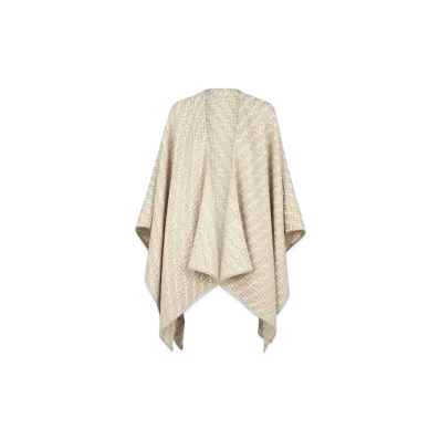 FENDI Poncho Wool & Silk "Beige"