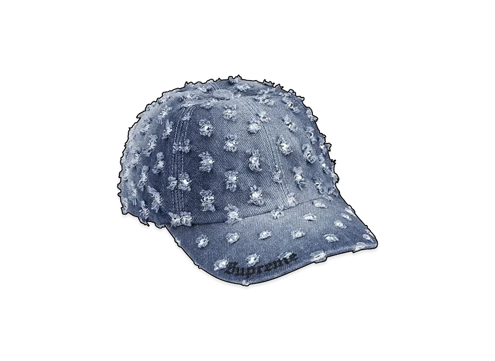 Supreme Hole Punch Rhinestone Denim 6-Panel "Washed Indigo"