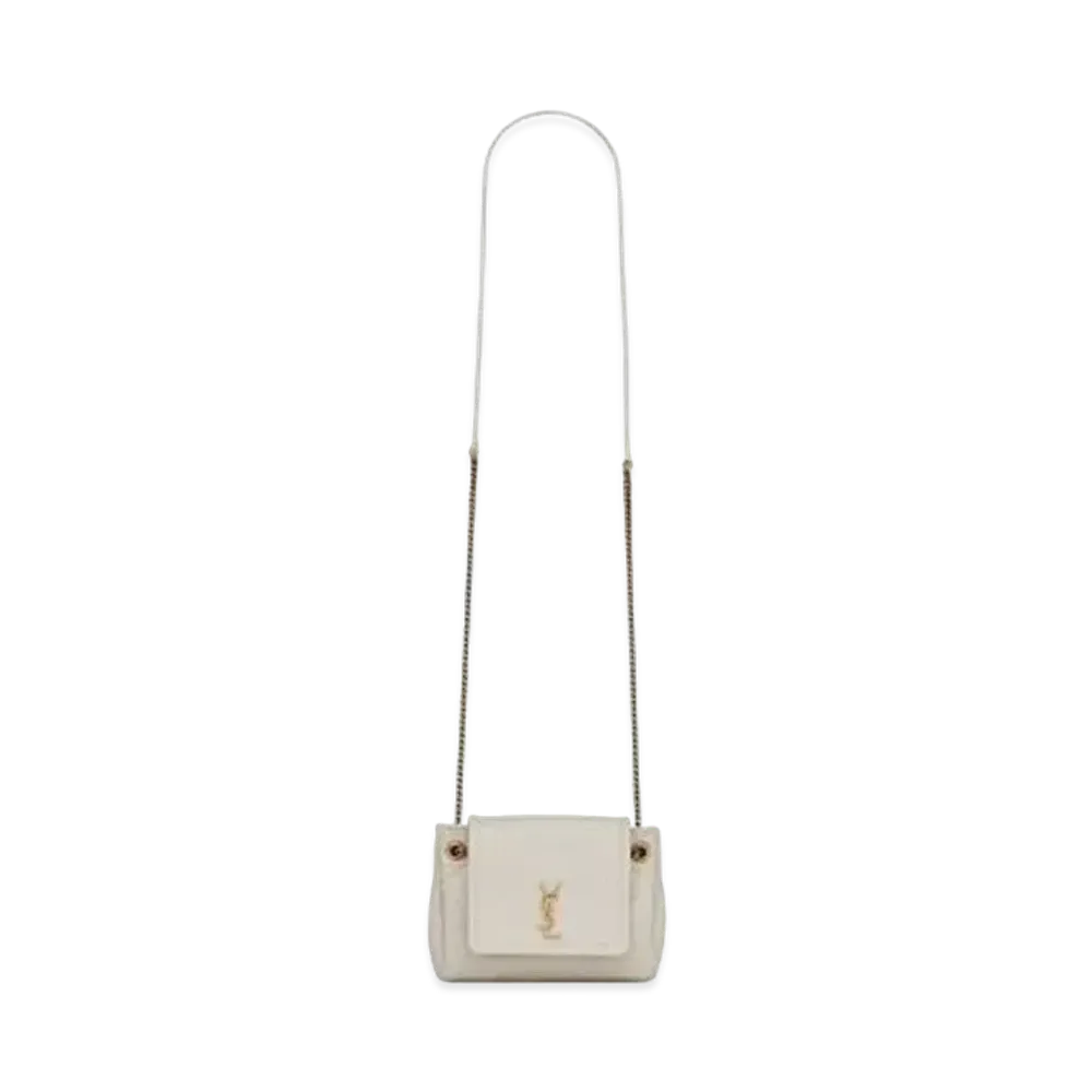 SAINT LAURENT Mini Nolita In Lambskin "Vintage White"