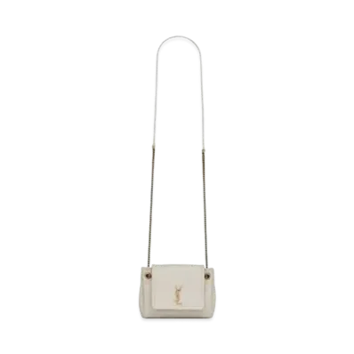 SAINT LAURENT Mini Nolita In Lambskin "Vintage White"