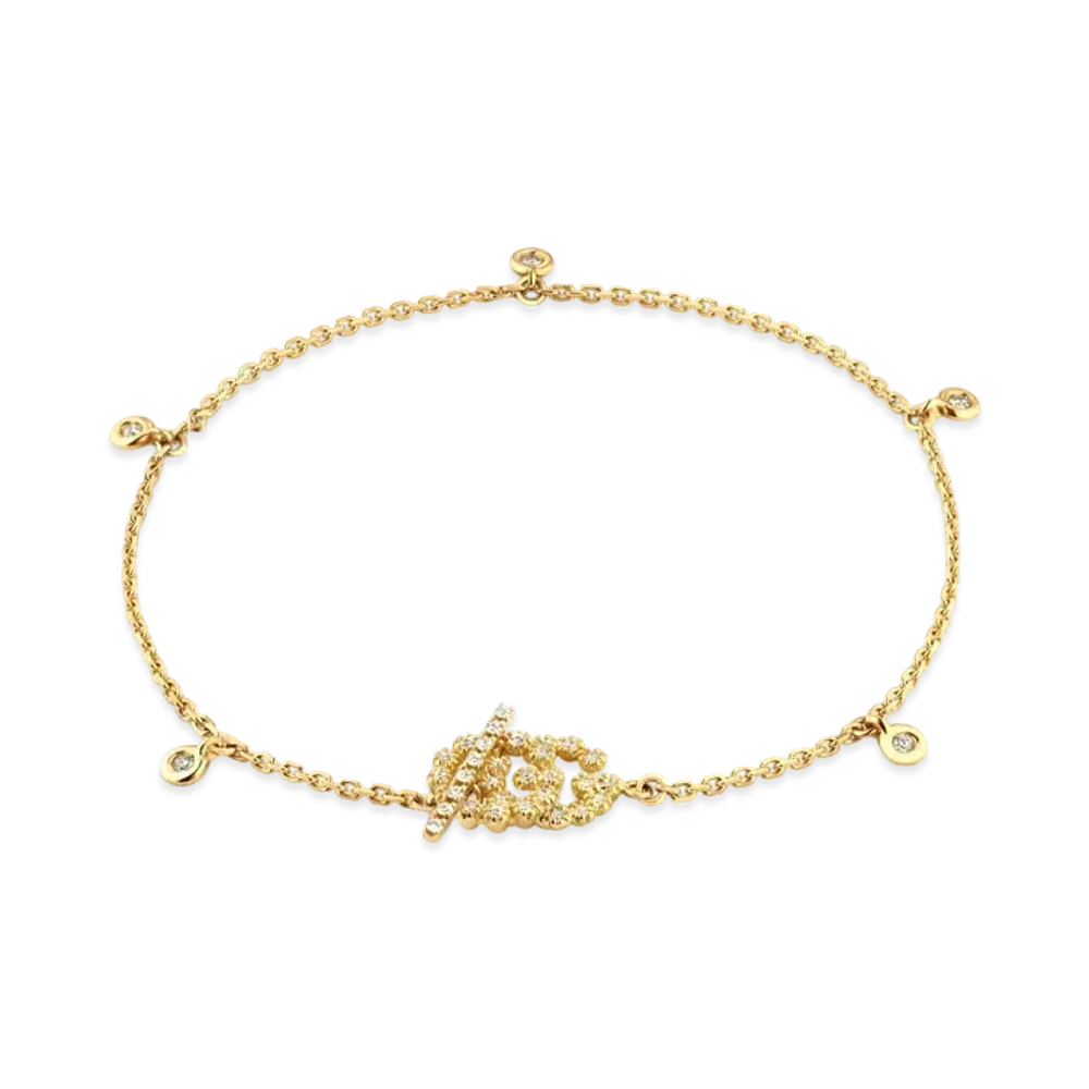 GUCCI Double G Bracelet With Diamonds "Gold"