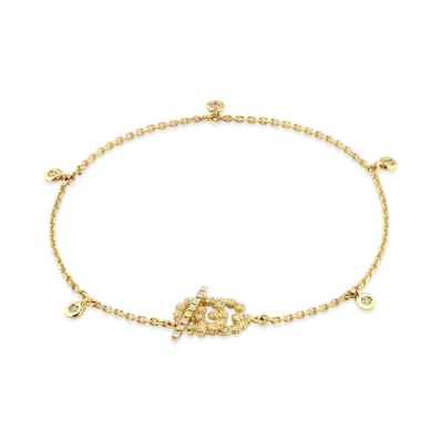 GUCCI Double G Bracelet With Diamonds "Gold"