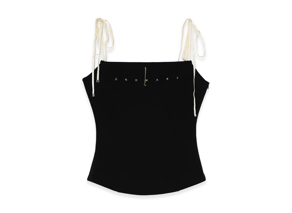 ANDMARY Women's Luna Charm Ribbon Camisole "Black"