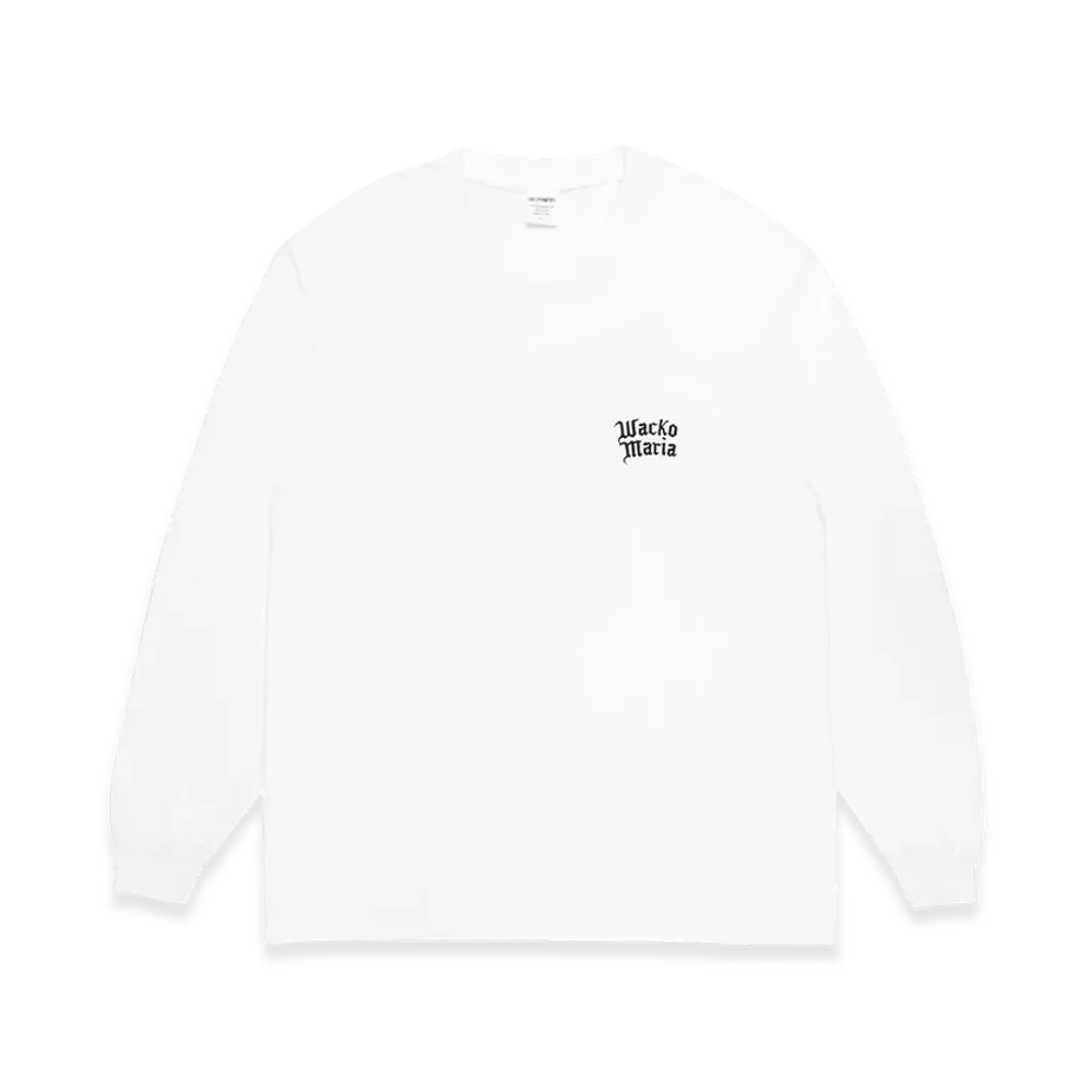 WACKO MARIA Washed Heavy Weight Long Sleeve T-Shirt "White"