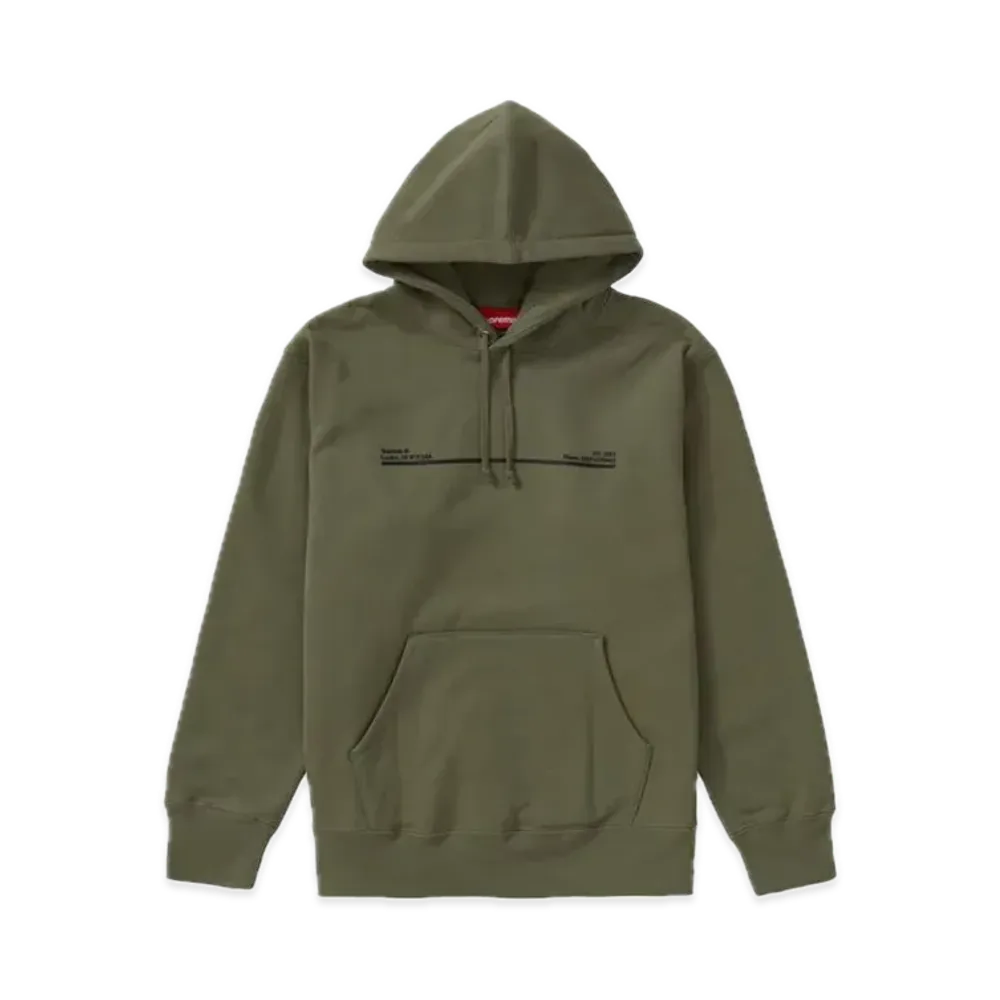 Supreme Shop Hooded Sweatshirt London "Light Olive"