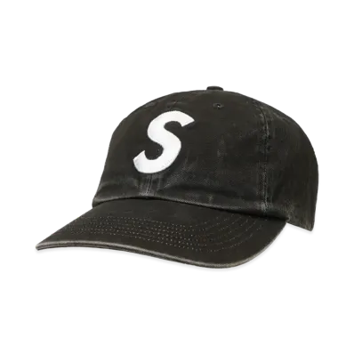Supreme Pigment Coated 2-Tone S Logo 6-Panel "Black"