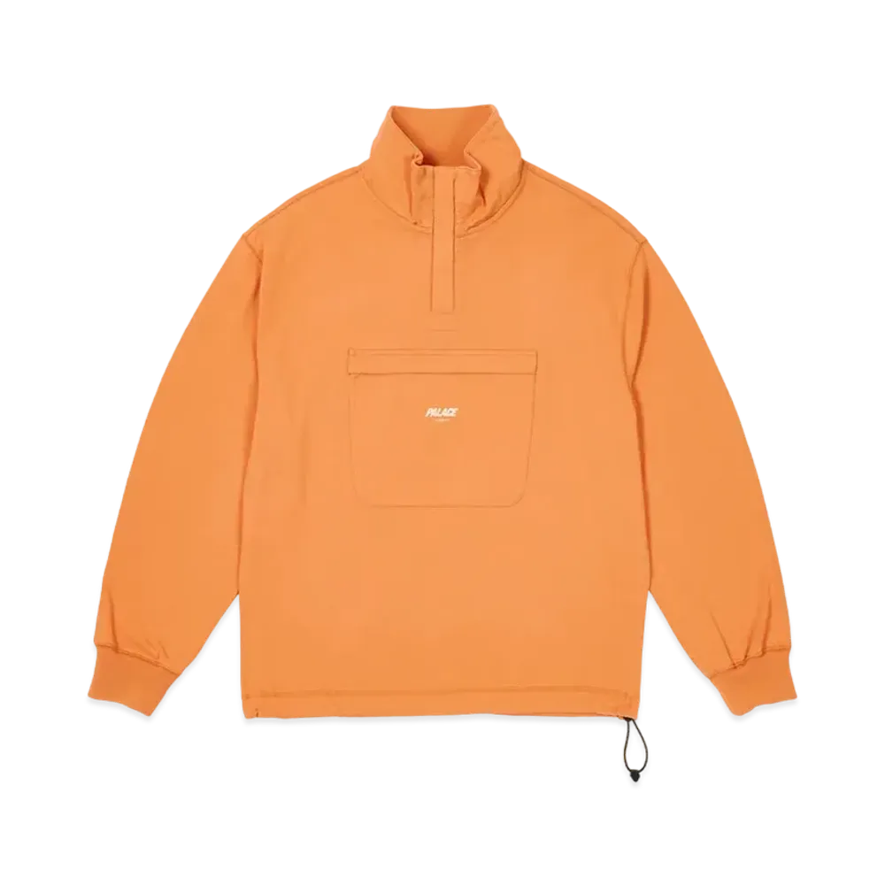 PALACE 1/4 Zip Washed Funnel "Tiger Orange"