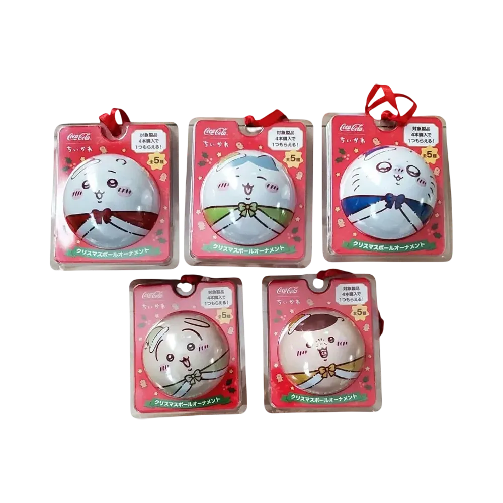 Coca Cola -Chiikawa- Christmas Ball Ornament Complete Set Of 5