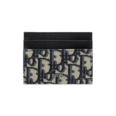 Dior Obrique Pattern Jacquard Card Holder "Beige/Black"