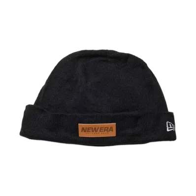 NEW ERA New Era Outdoor Whole Garment Cuff Knit Leather Patch "Black"