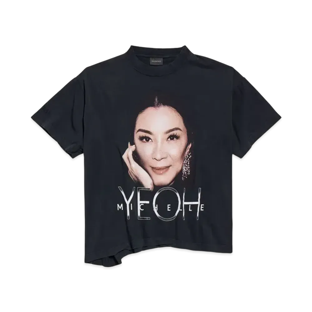 BALENCIAGA Michelle Boxy T-Shirt "Washed Black"