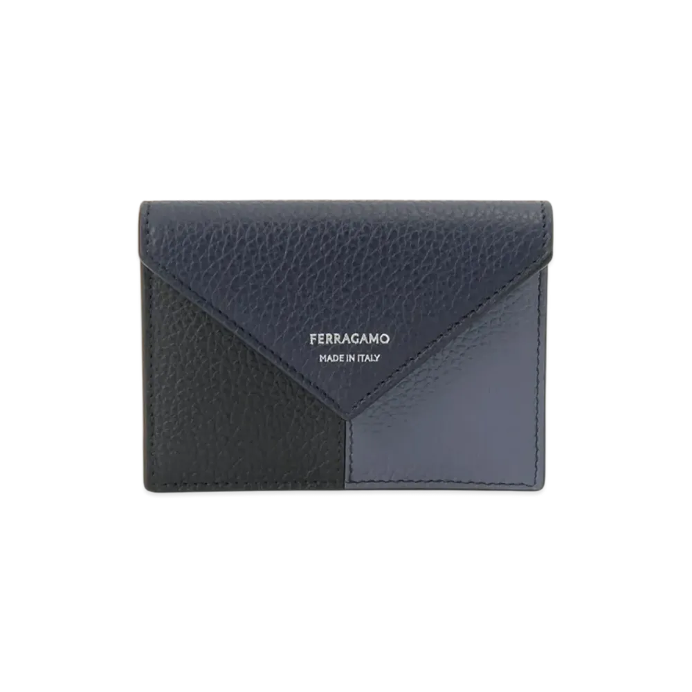 Salvatore Ferragamo Card Case Men "Midnight Navy / Nero Black / Graphite Gray"