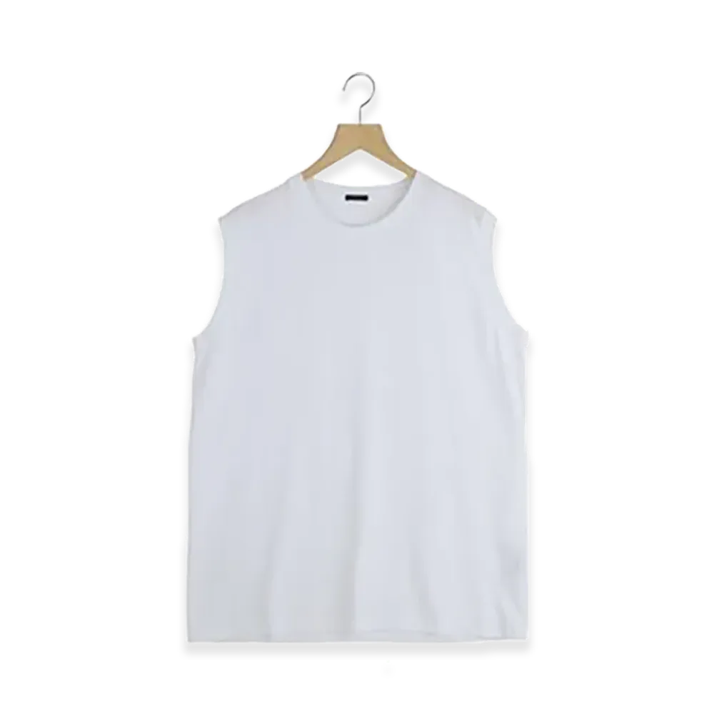COMOLI Cotton Jersey Sleeveless "White"