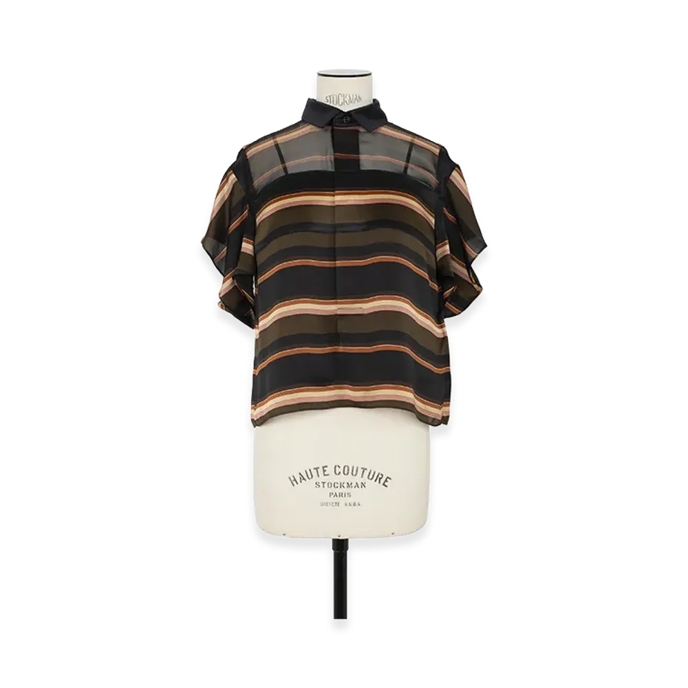 sacai Horizontal Stripe Pullover "Khaki/Pink"