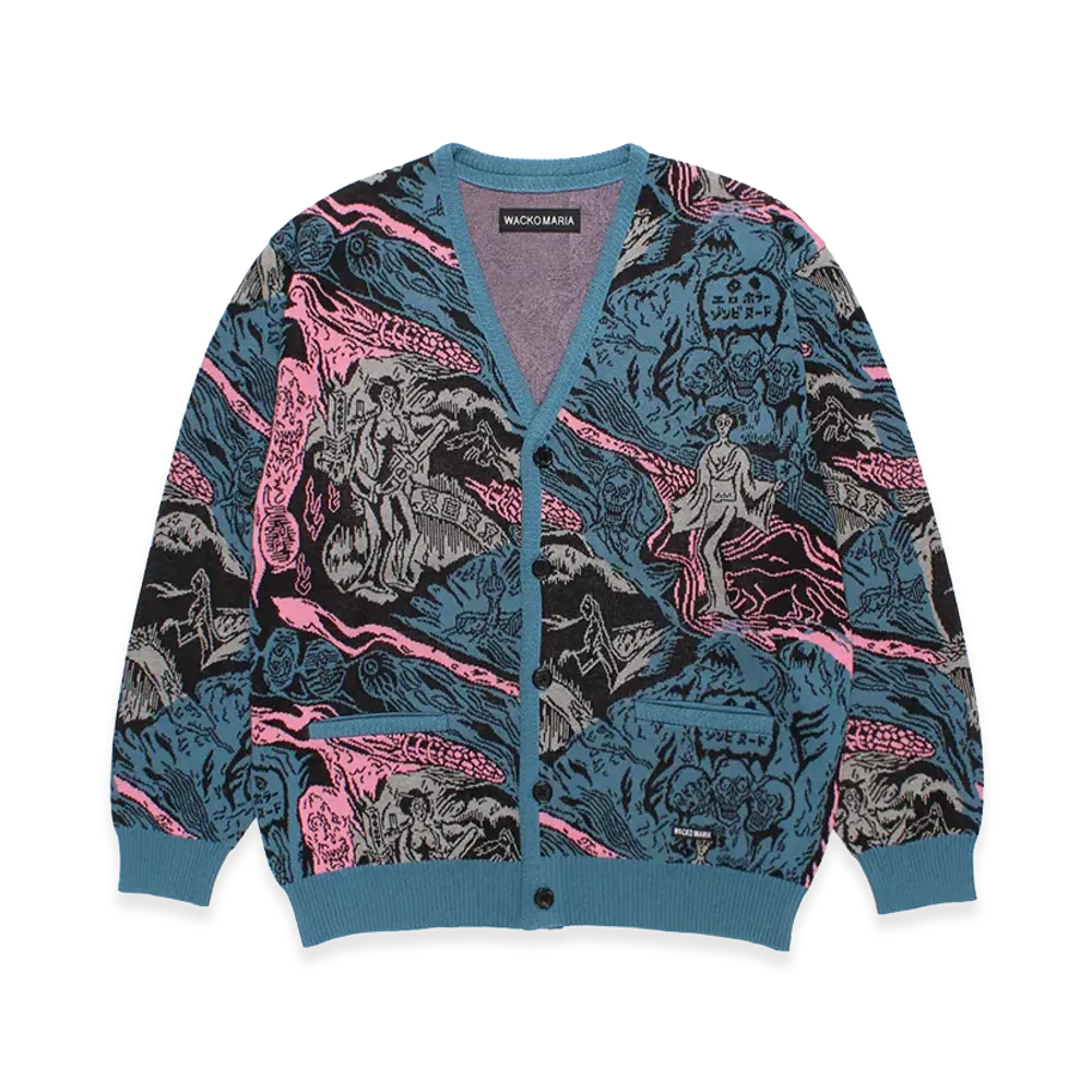 WACKO MARIA Jacquard Knit Cardigan "Blue"