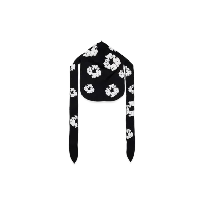 DENIM TEARS Thermal Cotton Wreath Durag "Black"