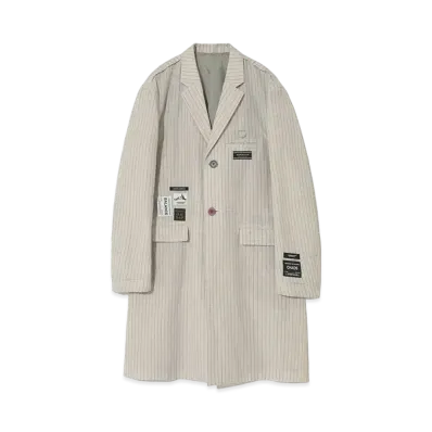 UNDERCOVER Linen Blend Wool Long Jacket "Ivory ST"