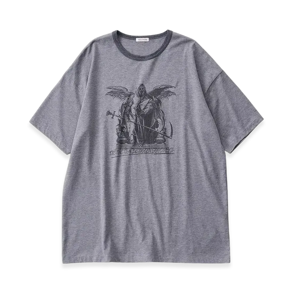 NICENESS JohNNy Crewneck T Shirt Short Sleeve - Devil "Medium Gray"