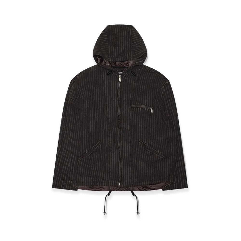 COMME des GARCONS HOMME Wool Serge Stripegarment Fulled Jackets "Grey/White"