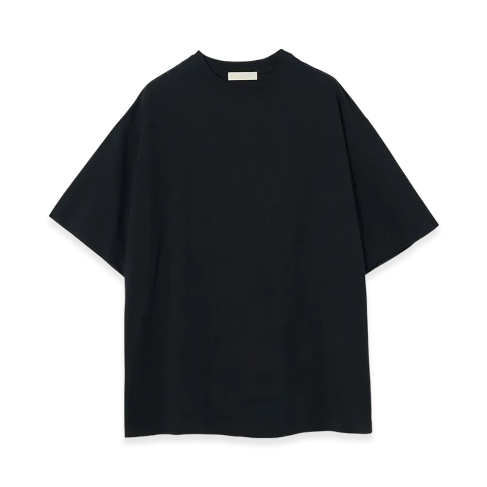 YOKE Recycled Suvin Cotton Jersey Yoke T-Shirt Short Sleeves "Black"