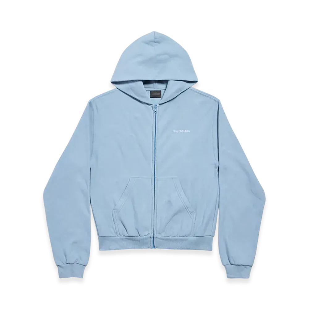 BALENCIAGA BALENCIAGA Back Zip-up Hoodie Regular Fit "Blue/White"