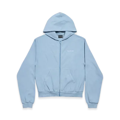 BALENCIAGA BALENCIAGA Back Zip-up Hoodie Regular Fit "Blue/White"