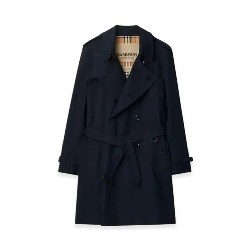 Burberry Mid-length Kensington Heritage Trench Coat "Coal Blue"
