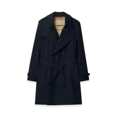 Burberry Mid-length Kensington Heritage Trench Coat "Coal Blue"