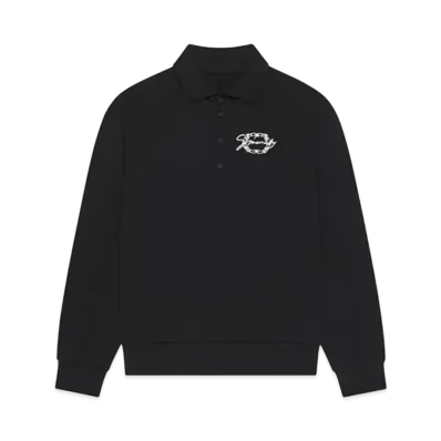 GIVENCHY Polo Sweatshirt In Fleece With Givenchy Medallion "Black"