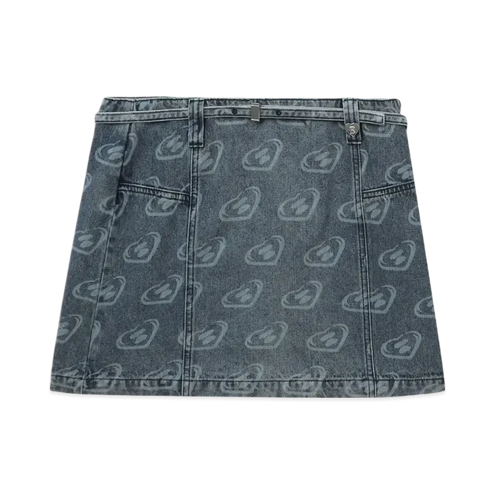 A BATHING APE Belted Pattern Denim Mini Skirt "Lightindi"