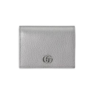 GUCCI GG Marmont Card Case Wallet "Grey"