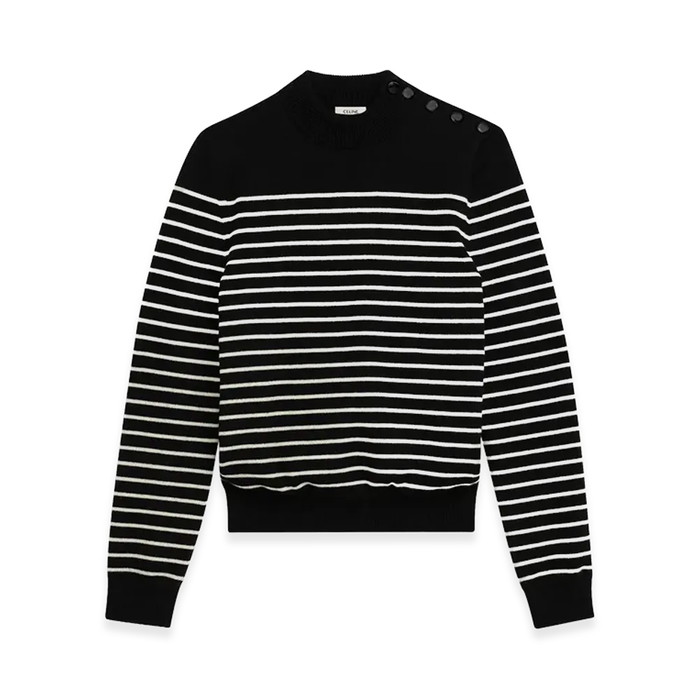 CELINE Wool Marine Knit Sweater "Black/White"