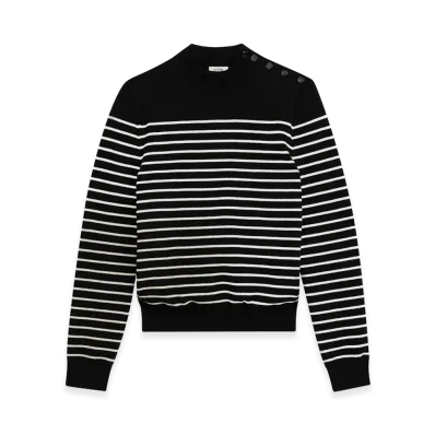 CELINE Wool Marine Knit Sweater "Black/White"