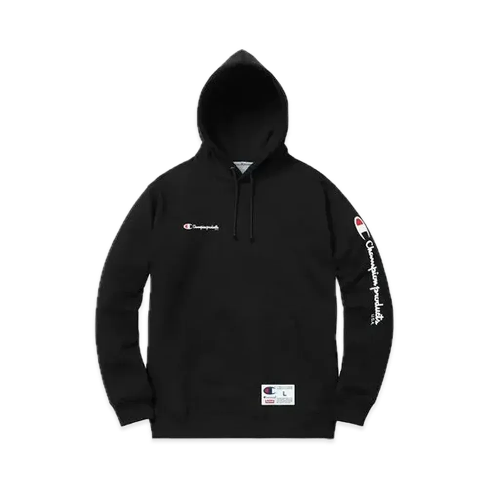 Supreme x Champion Hooded Sweatshirt "Black"