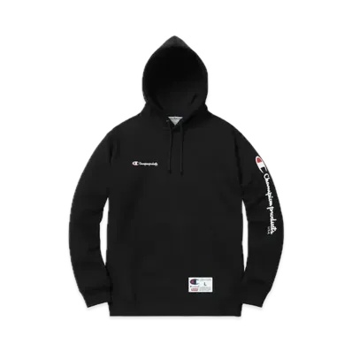 Supreme x Champion Hooded Sweatshirt "Black"