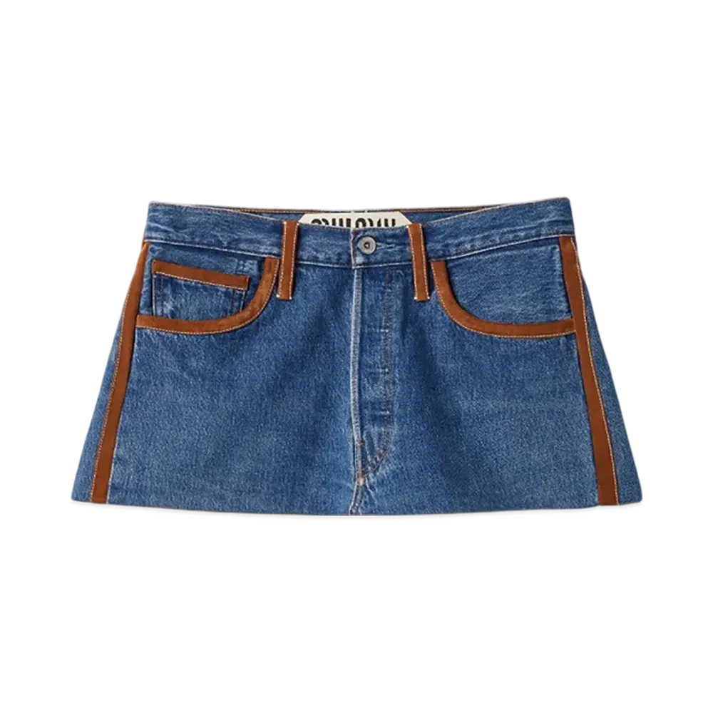 MIU MIU Women's Denim Miniskirt "Navy"