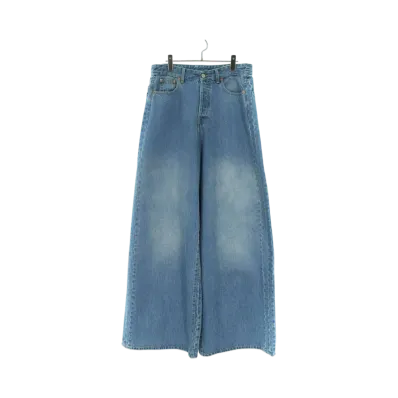VETEMENTS Washed Big Shape Denim Pants "Blue" UE64PA140X