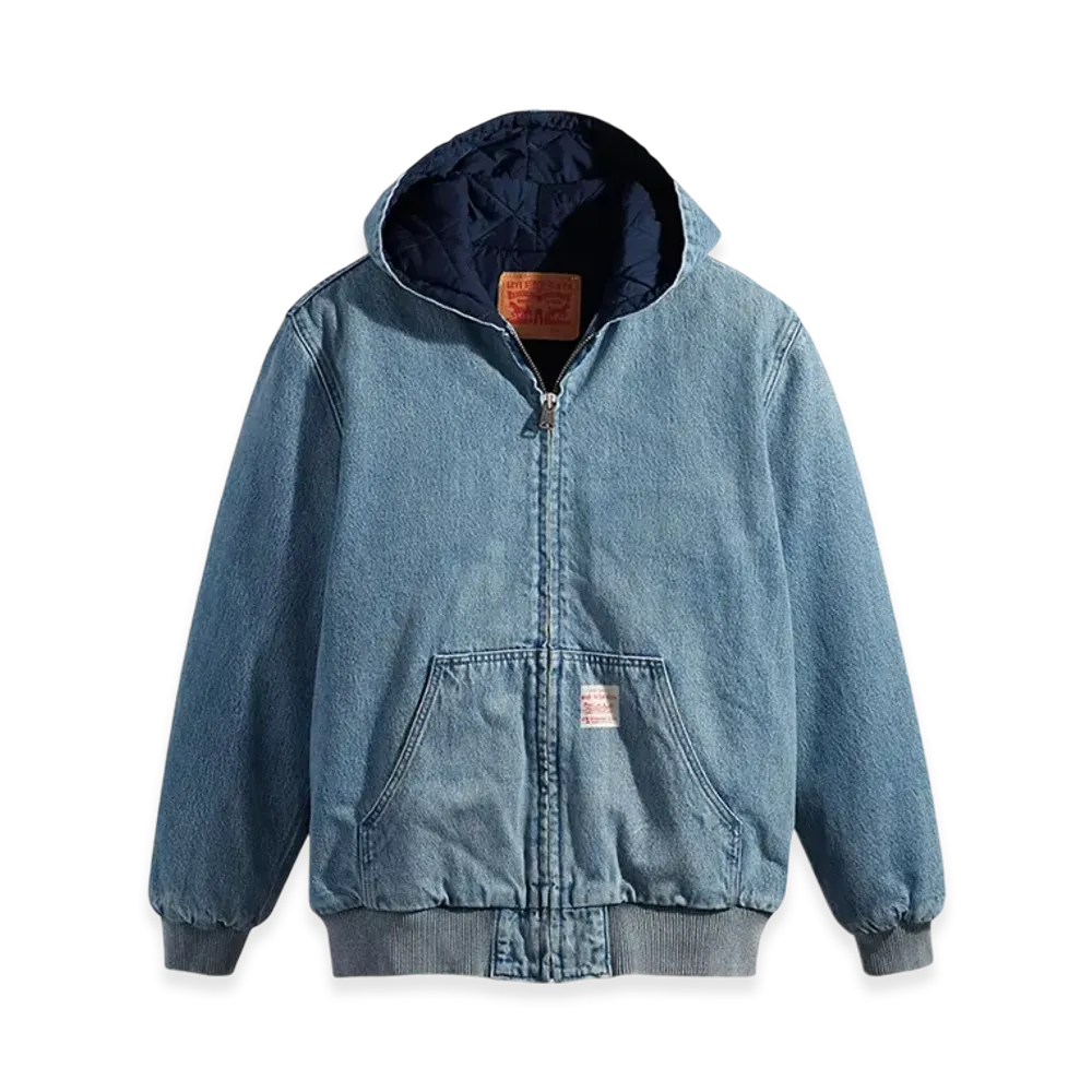 Levi's Workwear Potrero Denim Hoodie Jacket Medium Indigo Stonewash "Medium Indigo Stonewash/Medium Wash"