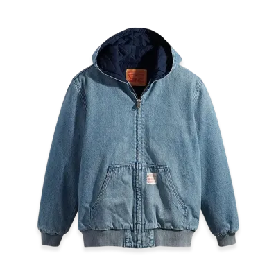 Levi's Workwear Potrero Denim Hoodie Jacket Medium Indigo Stonewash "Medium Indigo Stonewash/Medium Wash"