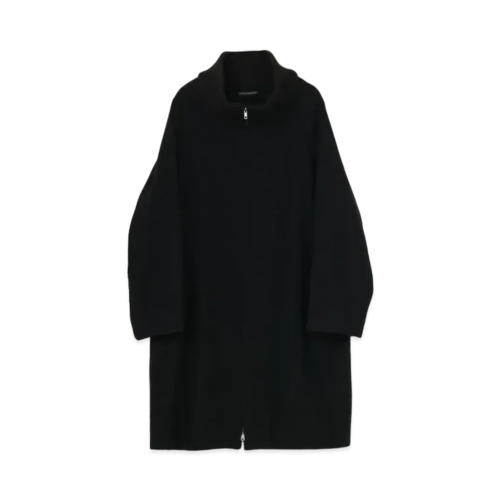 Yohji Yamamoto Y's WOOL AIRY MOSSER HIGH NECK COAT "Black"
