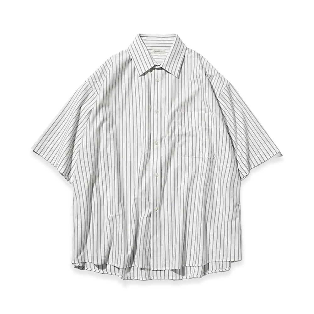 CLESSTE Thick/Thin Stripe 46G Knit Everyday S/S Shirt "White Stripe"