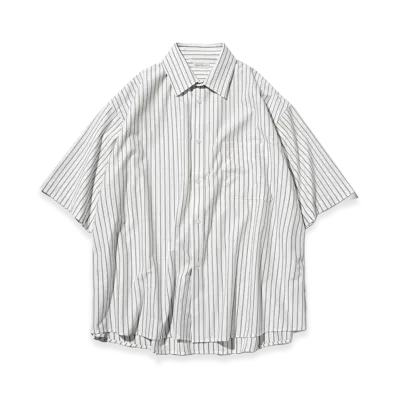 CLESSTE Thick/Thin Stripe 46G Knit Everyday S/S Shirt "White Stripe"